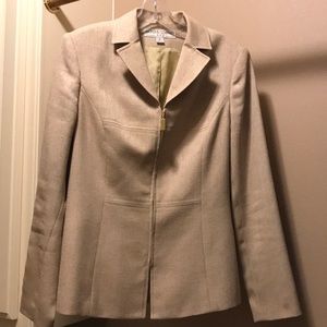 Tan tweed jacket. Worn lightly. Size 6